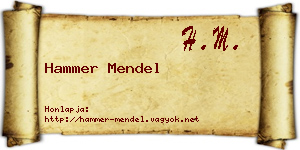 Hammer Mendel névjegykártya